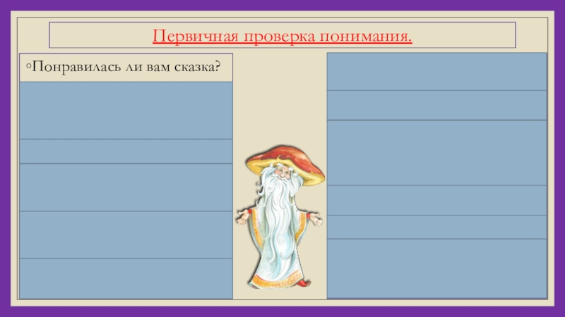 Первичная проверка понимания.Понравилась ли вам сказка?Почему братья решили караулить сад с золотыми яблоками?Как братья караулили сад?Кто же