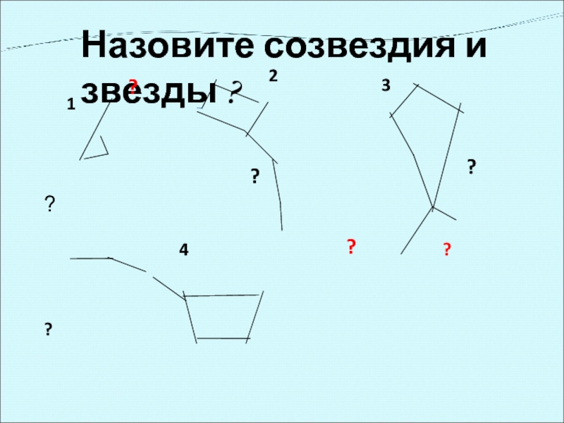 Назовите созвездия и звезды ?1234???????