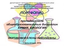 Портфолио преподавателя Фертиковой Елены Николаевны