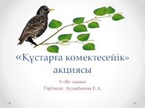 Экология пәнінен Құстарға көмек акциясы аясында жасалған жоба