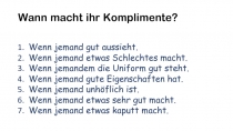 Презентация по немецкому языку Комплименты. Степени сравнения
