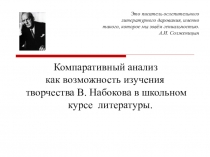 Компаративный анализ стихотворений В.Набокова и А.Фета