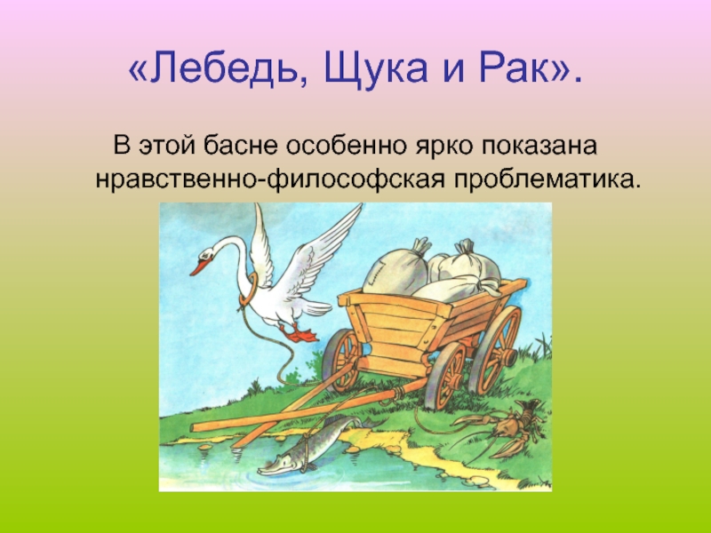 Крылов лебедь рак и щука презентация урока 2 класс с учетом фгос и презентация