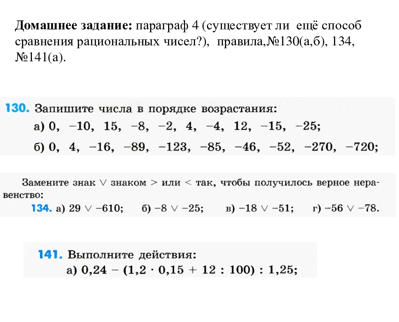 6 класс презентация сравнение рациональных чисел