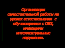 Презентация Организация самостоятельной работы на уроках естествознания с обучающимися с ОВЗ, имеющими интеллектуальные нарушения