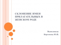 Презентация по русскому языку на тему Склонение имен прилагательных в женском роде