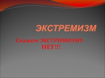 Презентация по обществознанию Скажем экстремизму - НЕТ!