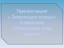Презентация  Зимующие птицы к занятию Покормите птиц зимой