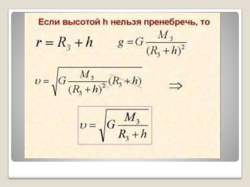 Первая космическая скорость и первый спутник земли проект