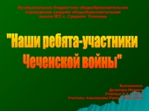 Презентация Наши ребята участники Чеченской войны