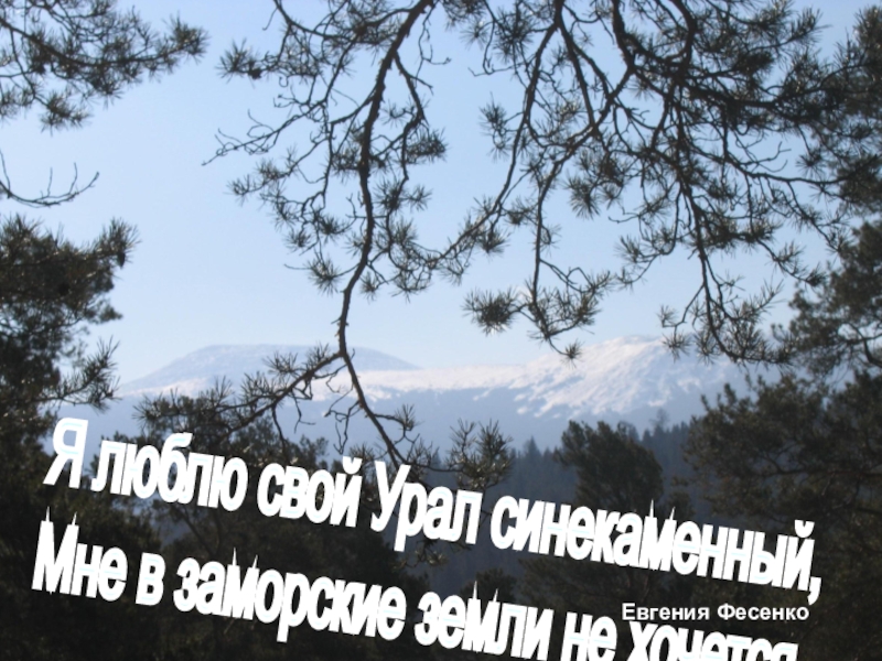 Я люблю свой Урал синекаменный,  Мне в заморские земли не хочется...Евгения Фесенко