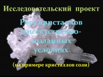 Исследовательский проект Рост кристаллов соли