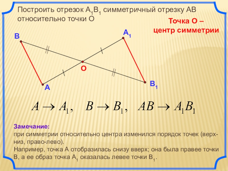 Симметричный отрезок. Отрезок симметричный отрезку. Построить симметричный отрезок относительно точки. Отрезок симметричный относительно точки. Симметричный отрезку относительно точки.