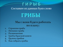 Презентация по теме Грибы