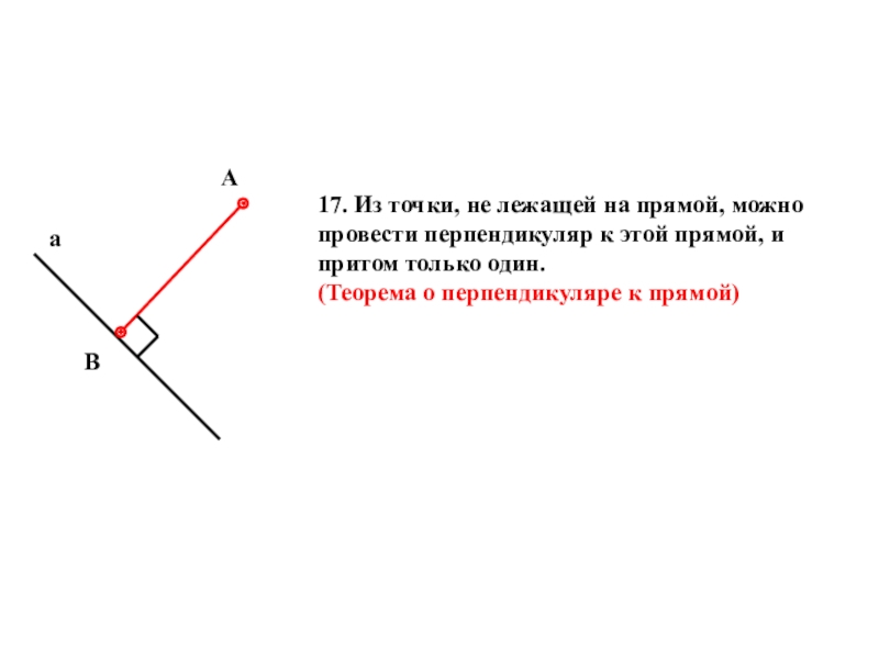Какой пункт не лежит. Перпендикуляр к прямой 7 класс доказательство. Из точки не лежащей на прямой. Теорема о перпендикуляре к прямой. Точки не лежащие на одной прямой.