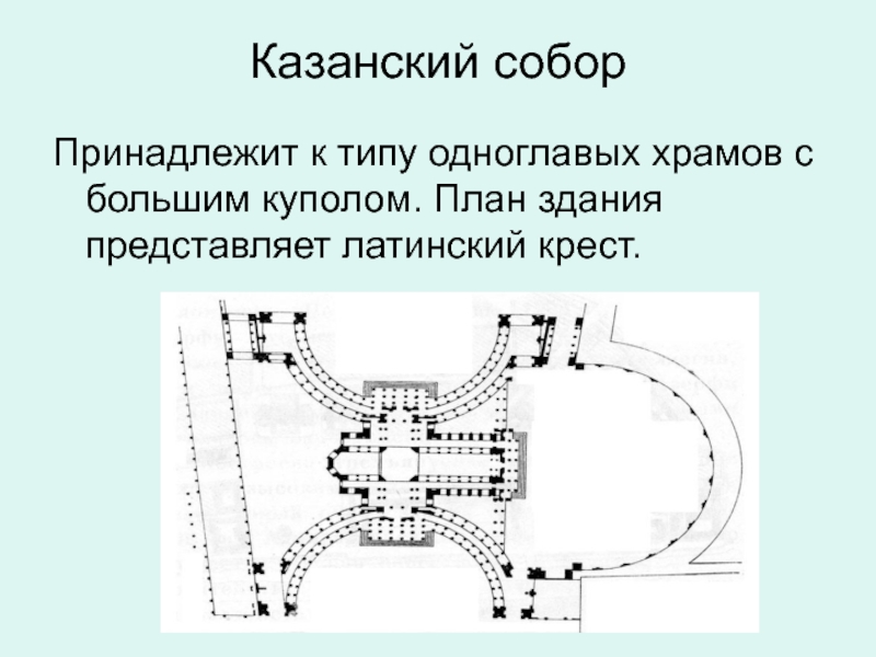 Чертежи казанского собора в санкт петербурге с размерами