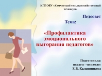 Профилактика эмоционального выгорания педагогов