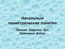 Презентация по геометрии Начальные геометрические понятия