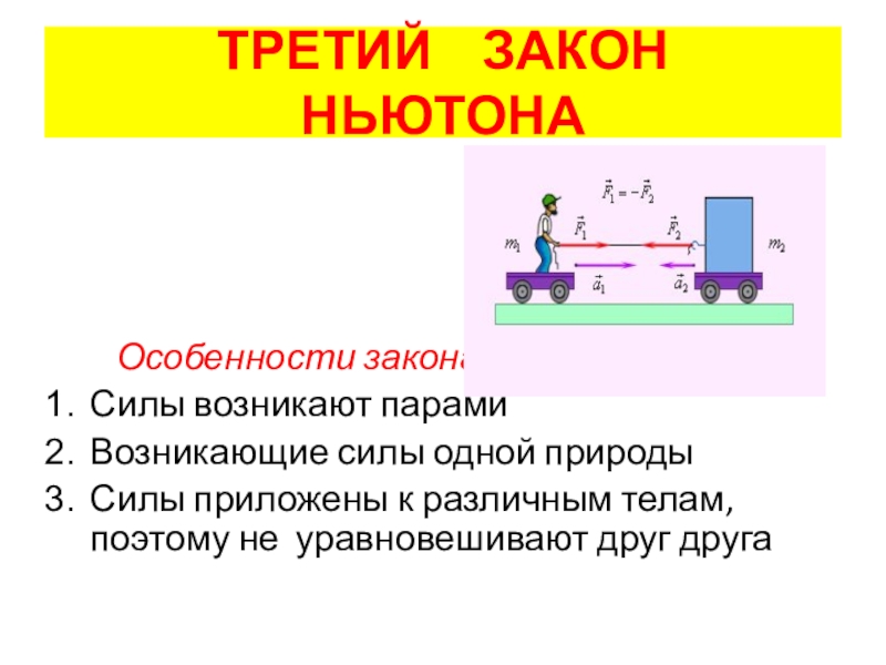 Презентация третий закон ньютона 10 класс