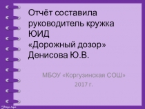 Презентация Отчёт по работе кружка ЮИД