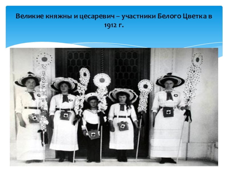 Великие княжны и цесаревич – участники Белого Цветка в 1912 г.
