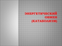 Презентация к уроку биологии на тему Энергетический обмен (10 класс)