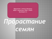 Презентация к уроку Прорастание семян