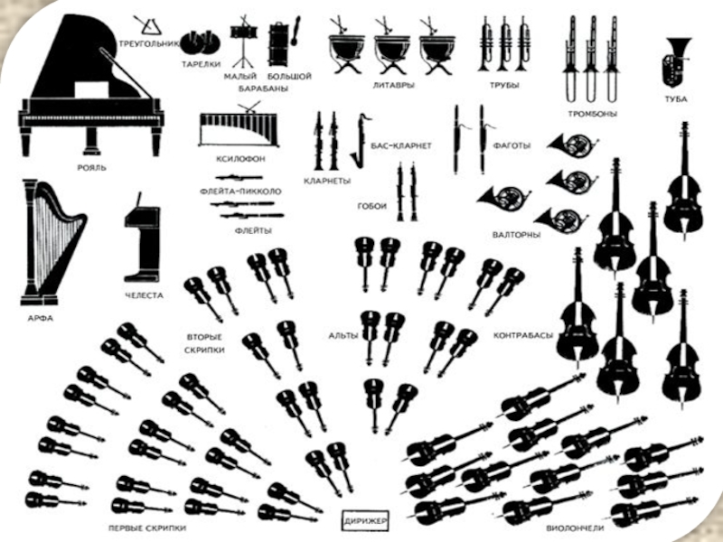 Музыкальные инструменты симфонического оркестра картинки