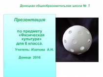 Презентация к уроку физической культуры в 6 классе по теме Спортивные игры, флорбол.