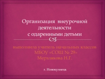 Организация внеурочной деятельности с одаренными детьми