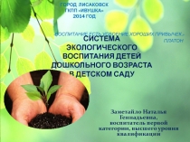 Презентация. Система экологического воспитания детей дошкольного возраста в детском саду.