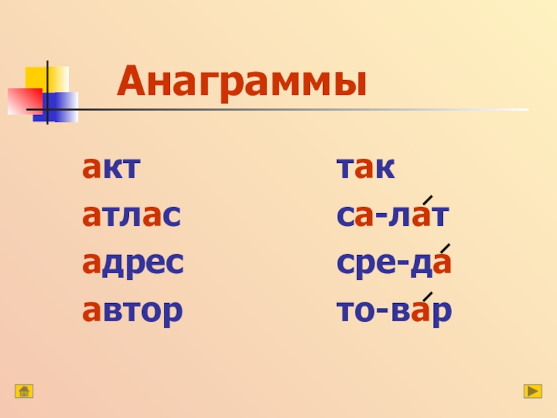 Анаграммы 1 класс презентация