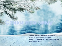 Презентация Стихи про зиму
