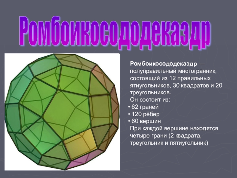 Правильные и полуправильные многогранники проект