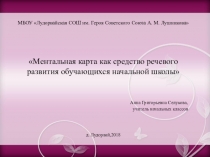 Презентация по развитию речи в начальных классах на тему Ментальная карта как средство речевого развития обучающихся начальной школы