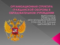 ОРГАНИЗАЦИОННАЯ СТРУКТУРА ГРАЖДАНСКОЙ ОБОРОНЫ В ОБРАЗОВАТЕЛЬНОМ УЧРЕЖДЕНИИ