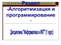 Учебное электронное издание Алгоритмизация и программирование