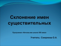Презентация по русскому языку на тему склонение имен существительных (4 класс)