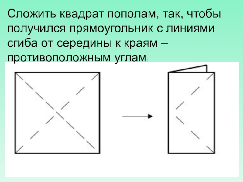 На уроке технологии дети складывали фигурки из бумаги в образце показано что получилось когда лист