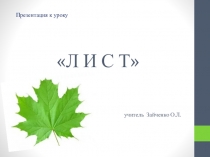 Презентация по биологии Лист