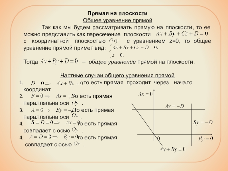 Уравнение прямой в пространстве презентация