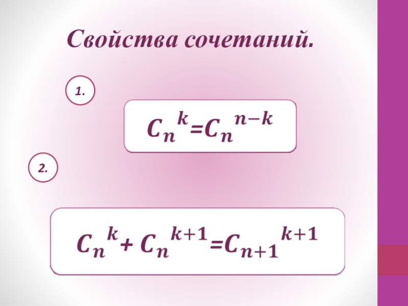 Конспект урока сочетания. Свойства сочетаний. Сочетания свойства сочетаний. Свойства числа сочетаний. Свойства формулы сочетания.