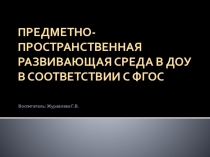Презентация.Предметно-пространственная развивающая среда в ДОУ.