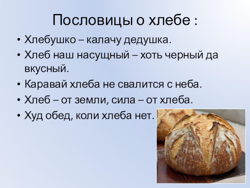 Теплый хлеб поговорки пословицы