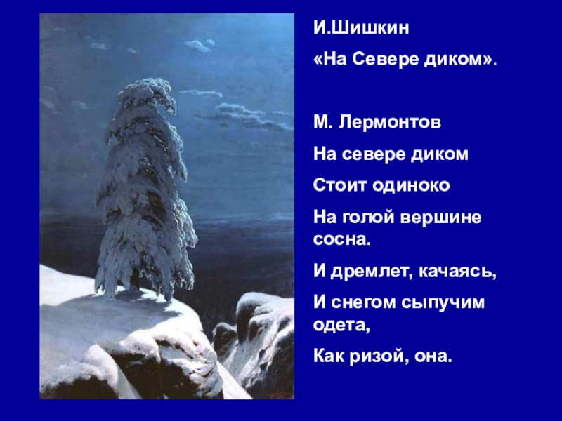 На севере диком стоит одиноко эпитеты сравнения