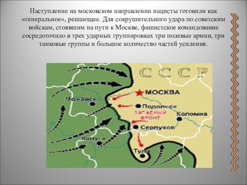 Наступление на москву. Генеральное наступление на Москву. Наступление нацистских войск в направлении Москвы. Направление наступления. Битва за Москву направление главного удара.