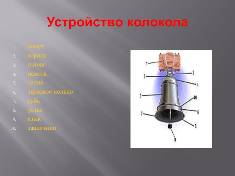 Колокол составляющие. Части колокола. Части колокольчика. Устройство колокола. Составные части колокола.