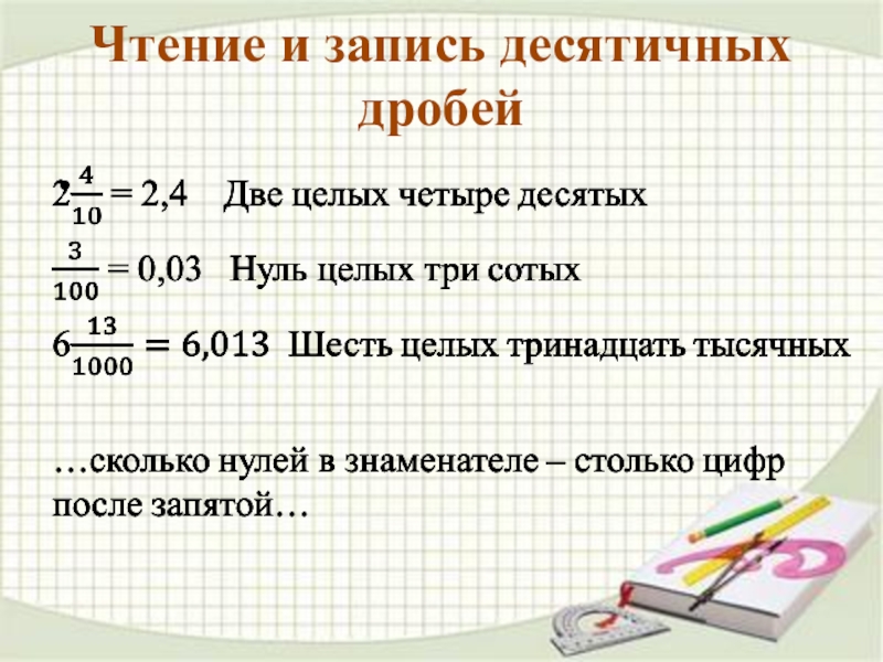 Презентация десятичные дроби 7 класс 8 вида