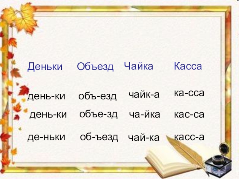 День деньки продолжить по образцу