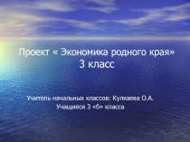 Проект Экономика родного края